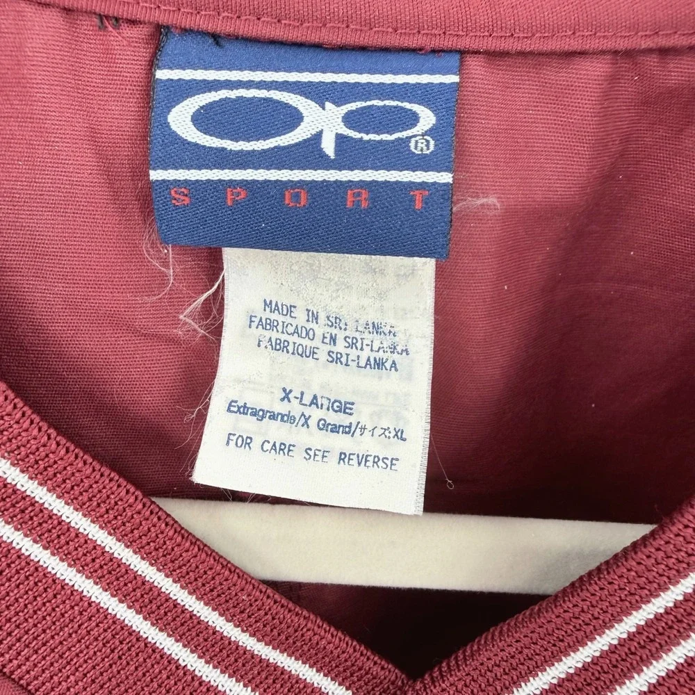 Ocean Pacific‎ Sport Maroon V-Neck Windbreaker Pullover XL Vintage 90s Style